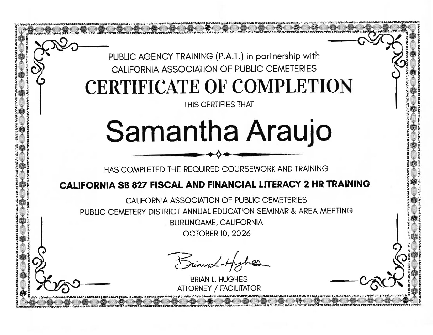 CA SB 827 Fiscal & Financial Literacy-Samantha Araujo